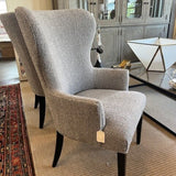 Jessica Charles Wingback Chair In Grey Boucle Fabric 28.5"W x 20"D x 42"T