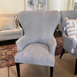 Jessica Charles Wingback Chair In Grey Boucle Fabric 28.5"W x 20"D x 42"T