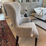 Jessica Charles Wingback Chair In Grey Boucle Fabric 28.5"W x 20"D x 42"T