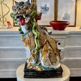 Large Multi Colored Temple Foo Dog 27"T x 14.5"W x 9.5"D