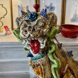 Large Multi Colored Temple Foo Dog 27"T x 14.5"W x 9.5"D