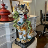 Large Multi Colored Temple Foo Dog 27"T x 14.5"W x 9.5"D