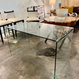 Contemporary Glass Waterfall Desk 47"W x 27.5"D x 30"H