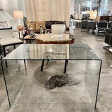 Contemporary Glass Waterfall Desk 47"W x 27.5"D x 30"H