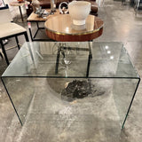 Contemporary Glass Waterfall Desk 47"W x 27.5"D x 30"H