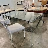Contemporary Glass Waterfall Desk 47"W x 27.5"D x 30"H