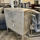 Silver And Mirror Cabinet 32"L x 15"D x 36.5"T