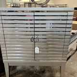 Silver And Mirror Cabinet 32"L x 15"D x 36.5"T