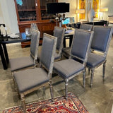 Set of 6 French Style Upholstered Dining Chairs 19.5"W x 22"D x 40"H