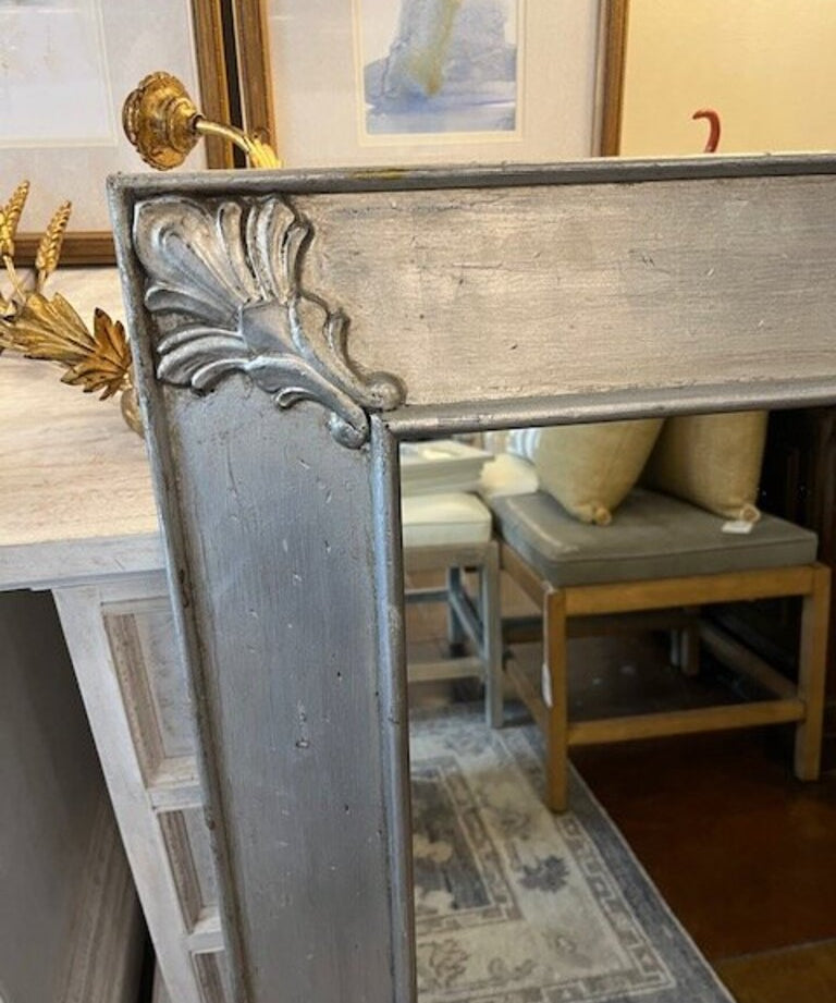 Silver Leaf Painted Wood Mirror 32"W x 38"T