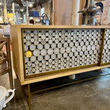 Oly Serena Credenza In Driftwood And Antique Gold 71.75" L x 18"D x 32"H