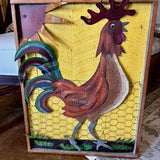 Folk art Metal Rooster Art 18" W x 23"H