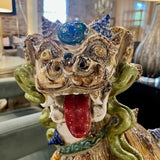 Large Multi Colored Temple Foo Dog 27"T x 14.5"W x 9.5"D