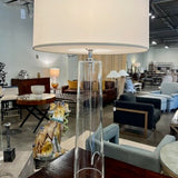 Pair Of Large Robert Abbey Rico Espinet Olinda Glass Lamps 36"T x 19.5" Diam Shade