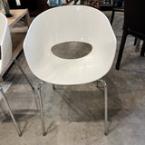 Pair Sintesi White Orbit Chairs Made in Italy 30"H X 21"