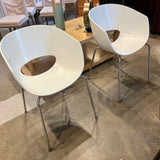 Pair Sintesi White Orbit Chairs Made in Italy 30"H X 21"