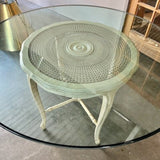 Stanley Pedestal Dining Table with Round Glass Top 47' D x 27" H