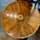 Mahogany Accent Table With Inlay 25.5"Diam x 25"T