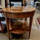 Mahogany Accent Table With Inlay 25.5"Diam x 25"T