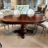 Legacy Furniture Pedistal Dining Table w/ Extension 46.5" W X 48" Diam - 70.5"L X 30" T