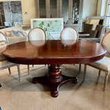 Legacy Furniture Pedistal Dining Table w/ Extension 46.5" W X 48" Diam - 70.5"L X 30" T