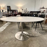 Room & Board Oval Top Marble Table 36.5 W X 60" L X 29.5" T