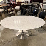 Room & Board Oval Top Marble Table 36.5 W X 60" L X 29.5" T