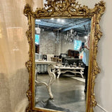 Antique English Carved & Gilded Mirror 41"W x 68"T