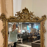 Antique English Carved & Gilded Mirror 41"W x 68"T