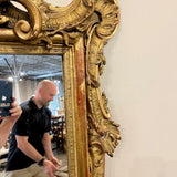 Antique English Carved & Gilded Mirror 41"W x 68"T