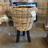 Anthropologie Wicker Planter 17"Diam x 25"T