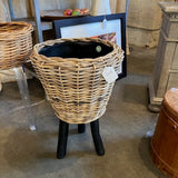 Anthropologie Wicker Planter 17"Diam x 25"T