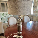 Single Table Lamp With Cowhide Shade 25"T / shade is 14"Diam