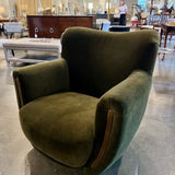 CB2 Green Velvet Club Chair 35" x 27"D x 32"T