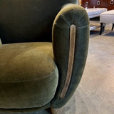 CB2 Green Velvet Club Chair 35" x 27"D x 32"T