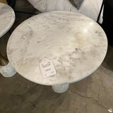 Round Marble And Gold Accent Table 18"Diam x 22"T