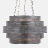 Made Goods Thyra Chandelier in Aged Silver Metal 27" Diam x 16"T