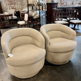 West Elm Viv Swivel Chair In Boucle Fabric 29.5 "W x 31"D x 29.5"H