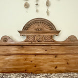 Antique Swedish Bed In Pine Queen 87.5"L x 65"W x 63" T To very top design