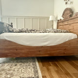 Antique Swedish Bed In Pine Queen 87.5"L x 65"W x 63" T To very top design