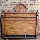 Antique Swedish Bed In Pine Queen 87.5"L x 65"W x 63" T To very top design