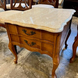 Pair of Vintage Prince Howard Marble Top Nightstands / End Tables 22"W x 26"D x 21.5"T