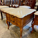 Pair of Vintage Prince Howard Marble Top Nightstands / End Tables 22"W x 26"D x 21.5"T