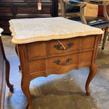 Pair of Vintage Prince Howard Marble Top Nightstands / End Tables 22"W x 26"D x 21.5"T