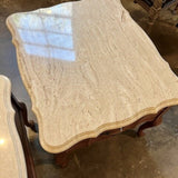 Pair of Vintage Prince Howard Marble Top Nightstands / End Tables 22"W x 26"D x 21.5"T