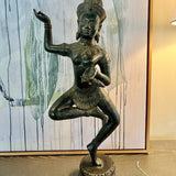 Large Bronze Apsara Figure Angkor Wat Purchased in Cambodia 22"T