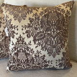 Pair Of NEW Custom Pillows With Down Filling In Cut Velvet Fabric 20" x 20"