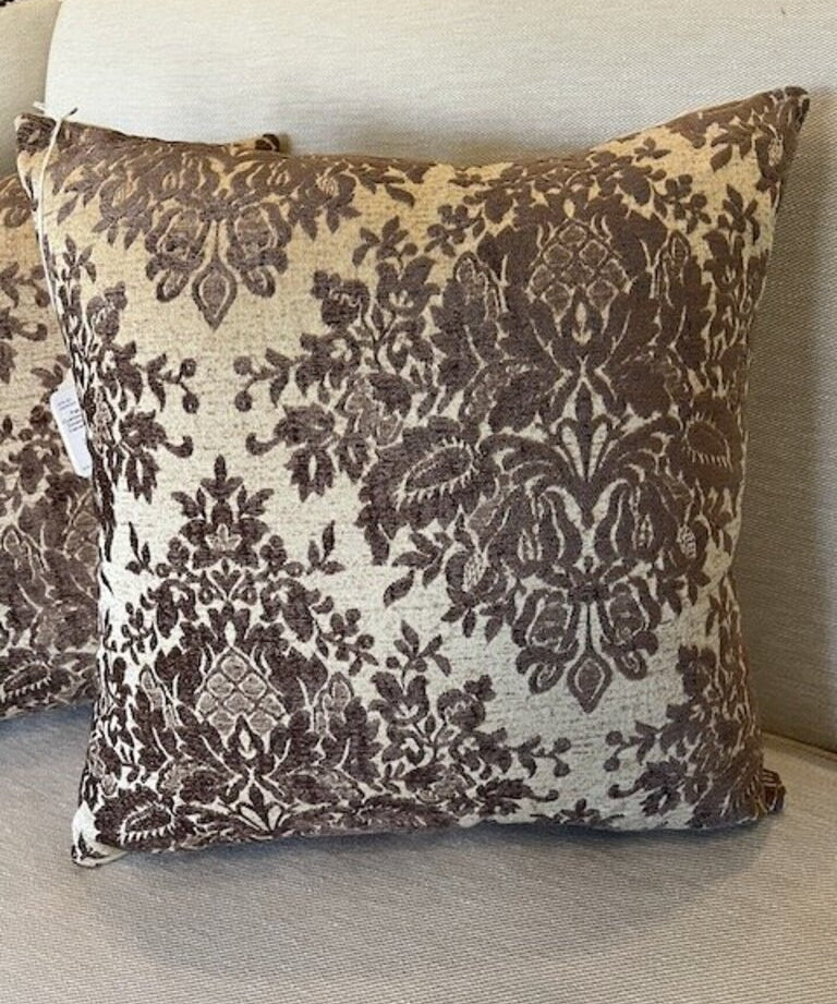 Pair Of NEW Custom Pillows With Down Filling In Cut Velvet Fabric 20" x 20"