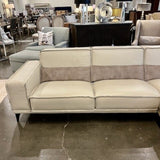 Italian Sectional Sofa In Cream Leather By Gamma Italy 117"L x 36"D x 31"H x 64"D Chaise