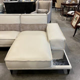 Italian Sectional Sofa In Cream Leather By Gamma Italy 117"L x 36"D x 31"H x 64"D Chaise